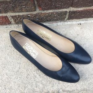 Navy Blue Vintage Salvatore Ferragamo Shoes
